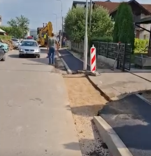 Nastavak asfaltiranja trotoara u MZ Hatinac, Bihać