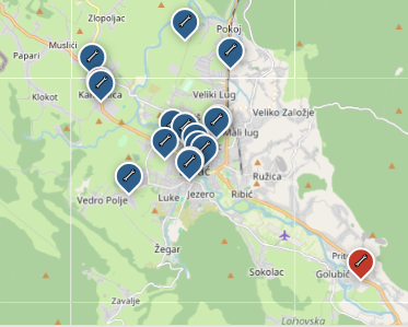 Auto servis Bihać mapa
