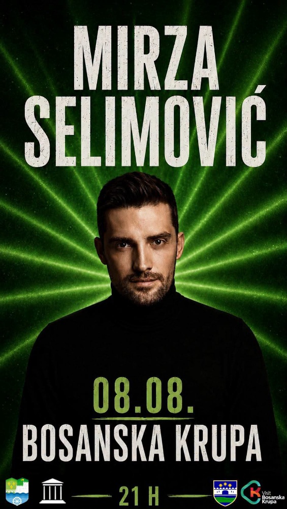 Koncert Mirze Selimovića u Bosanskoj Krupi, 8. august 2026.